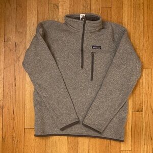 Patagonia Men's Heather Gray Quarter-Zip Fleece Lined Pullover
